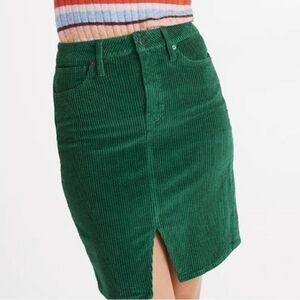 NWT Madewell Corduroy Pegged Skirt In Bright Spruce Green Size 24